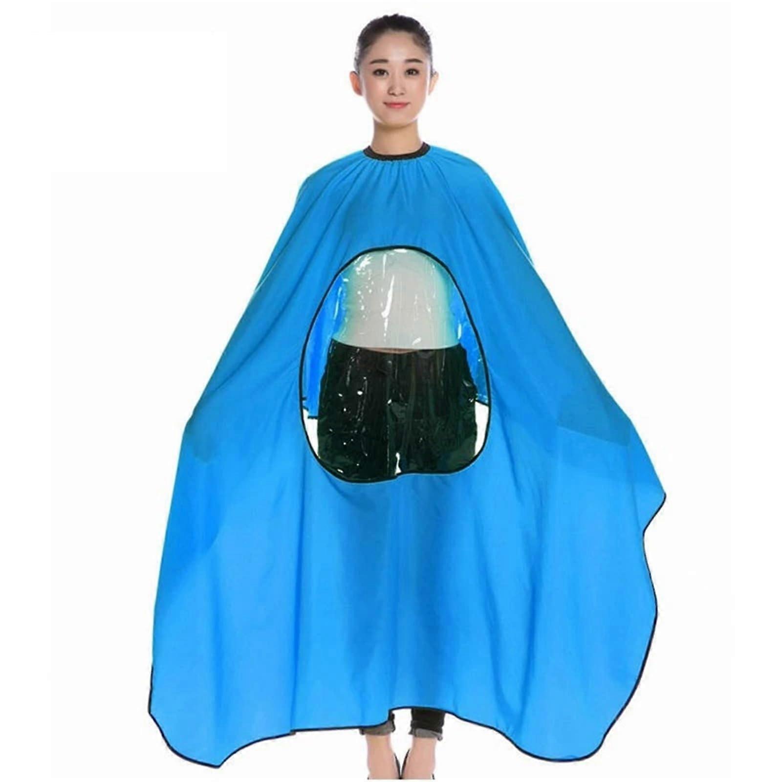Barber Cape Waterproof Salon Apron Hairdresser Cape For Hair Cutting Blue Hairdressing Gown