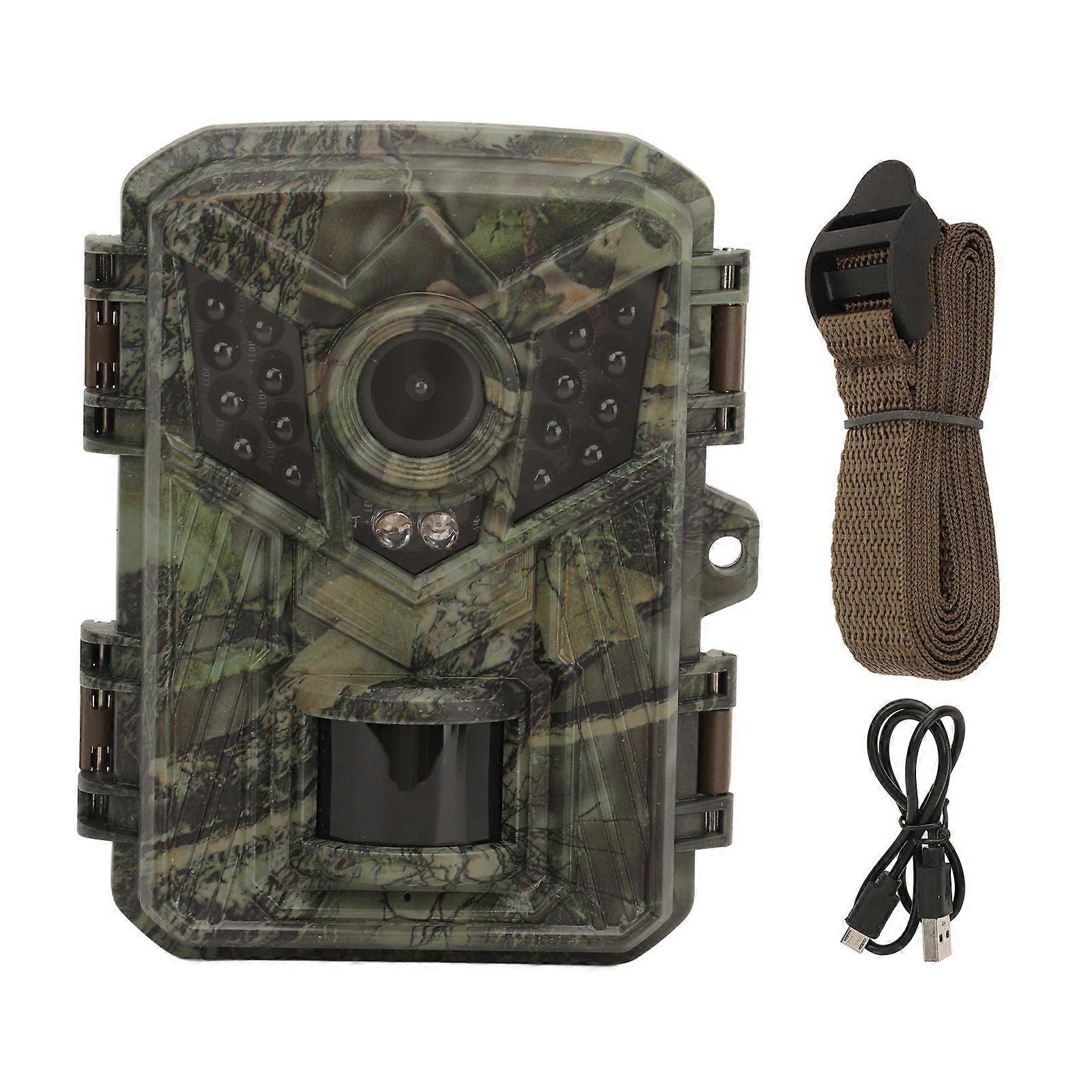 Trail Camera 1080P HD IP66 Waterproof PIR Sensor Motion Detection Infrared Night Vision Hunting Camera with 2in Color Screen for Wildlife Monitoring