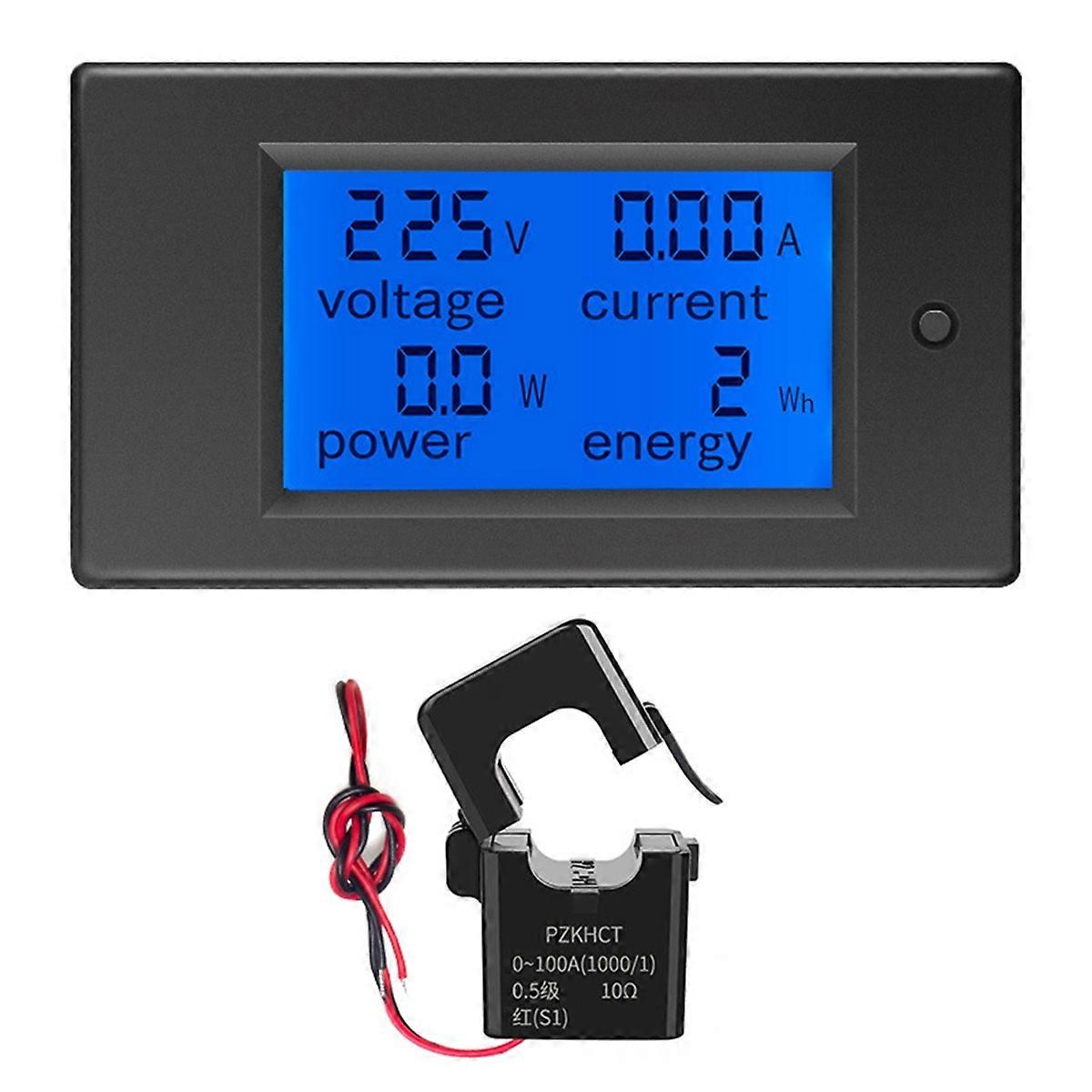 Digital Power Meter 32A 100A 22000W AC Voltage Current KWh Monitor