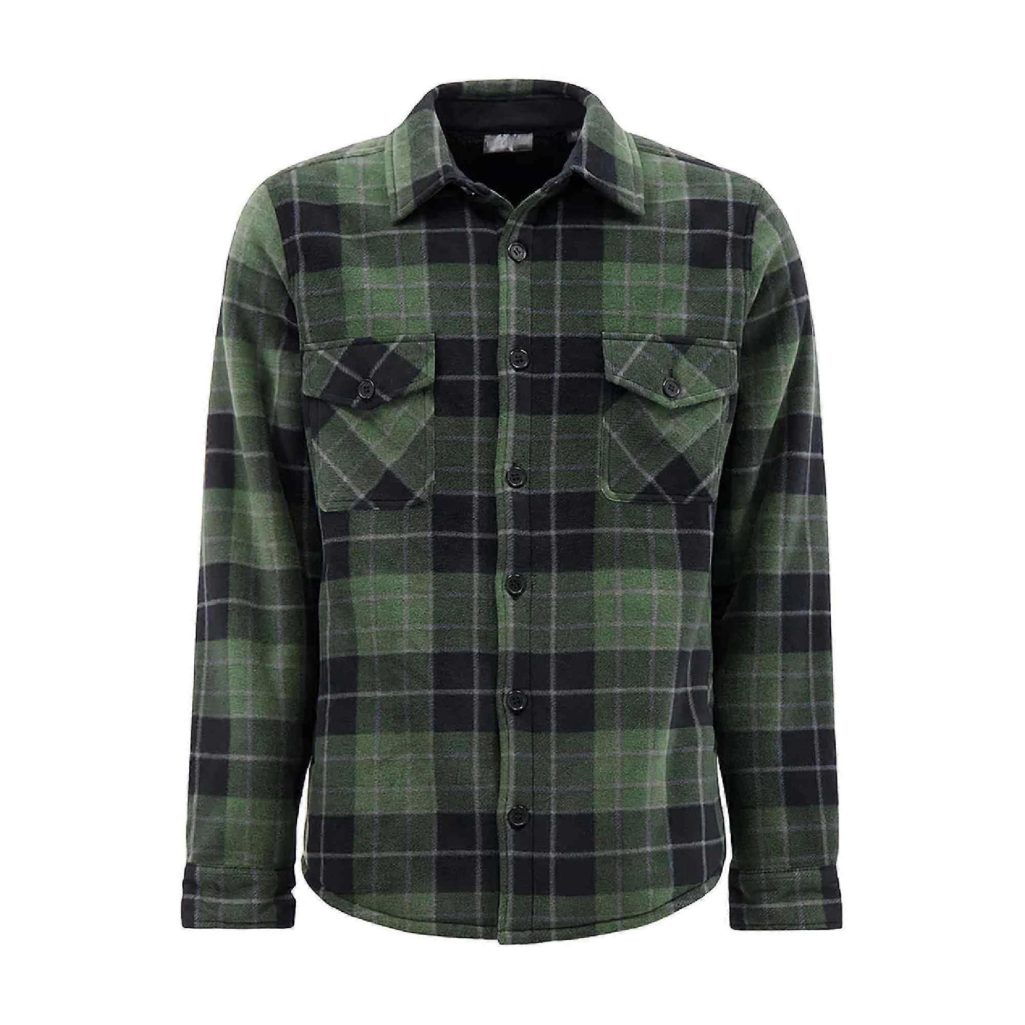 Heat Holders - Mens Warm Quilted Checked Winter Jacket