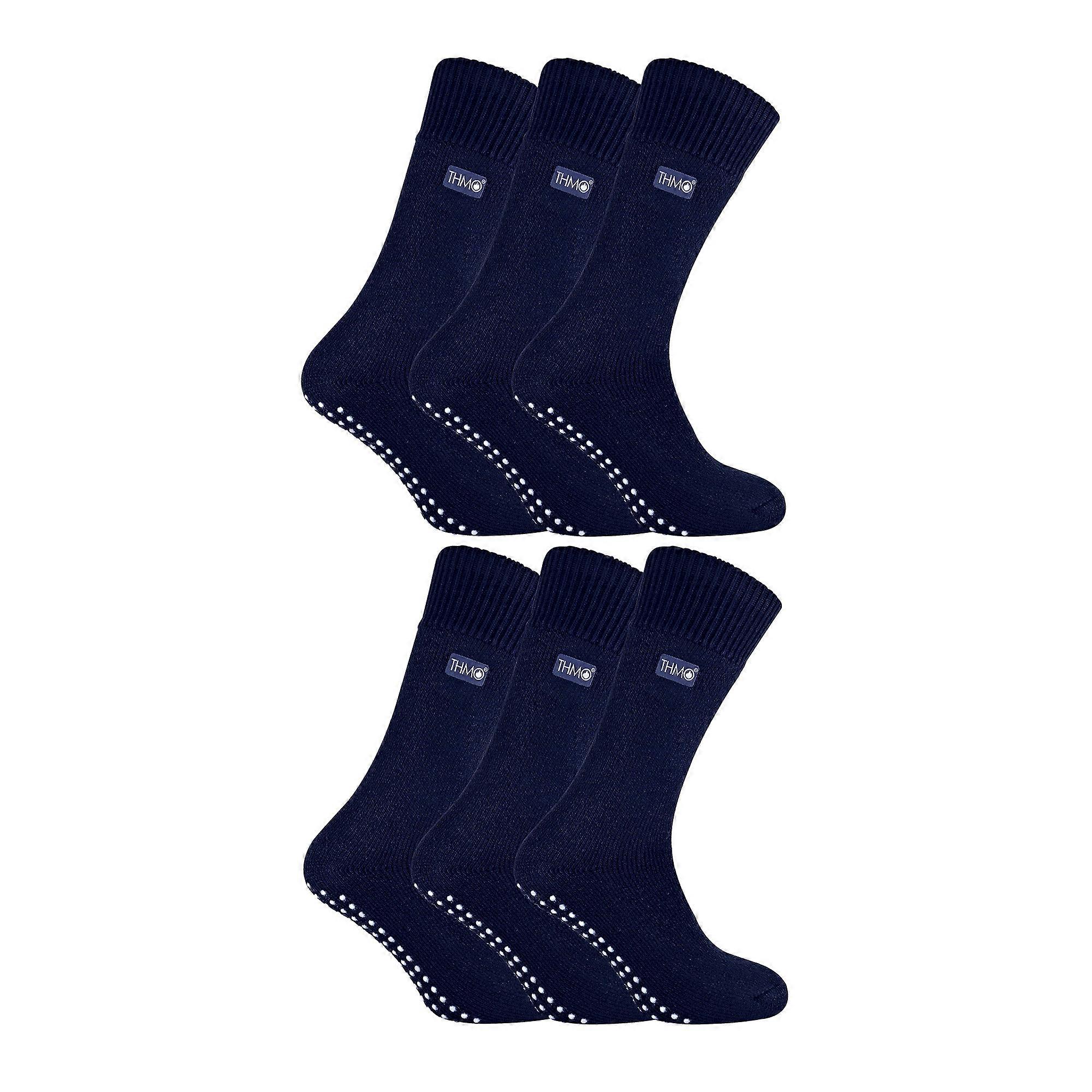 THMO - 6 Pairs Mens Fleece Lined Slipper Socks