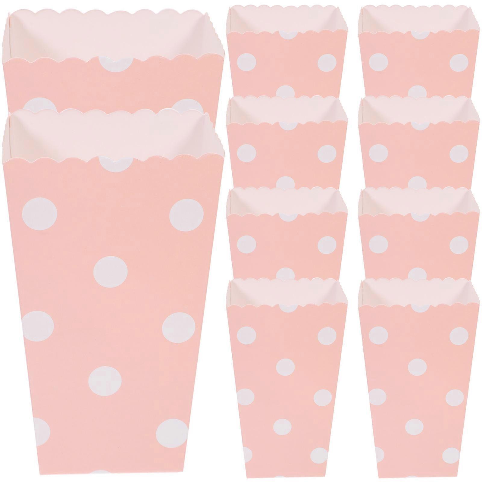 Popcorn Cartons Food Paper Boxes for Popcorn Storage 24Pcs Pink Color