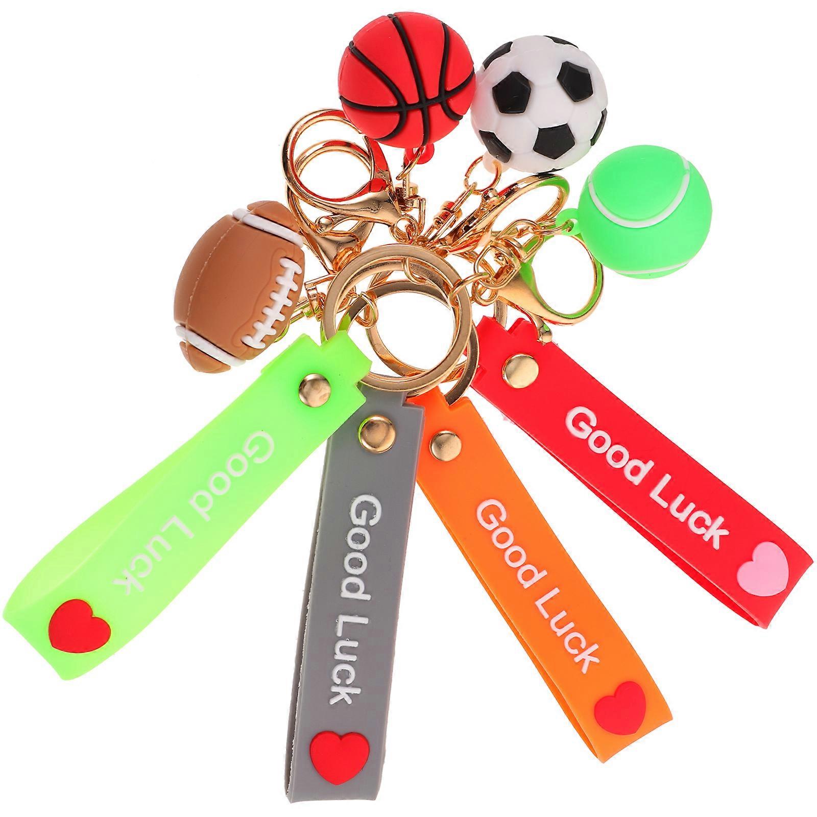 Assorted Color 20Pcs Sports Balls Keychains for Fun Carnival Reward