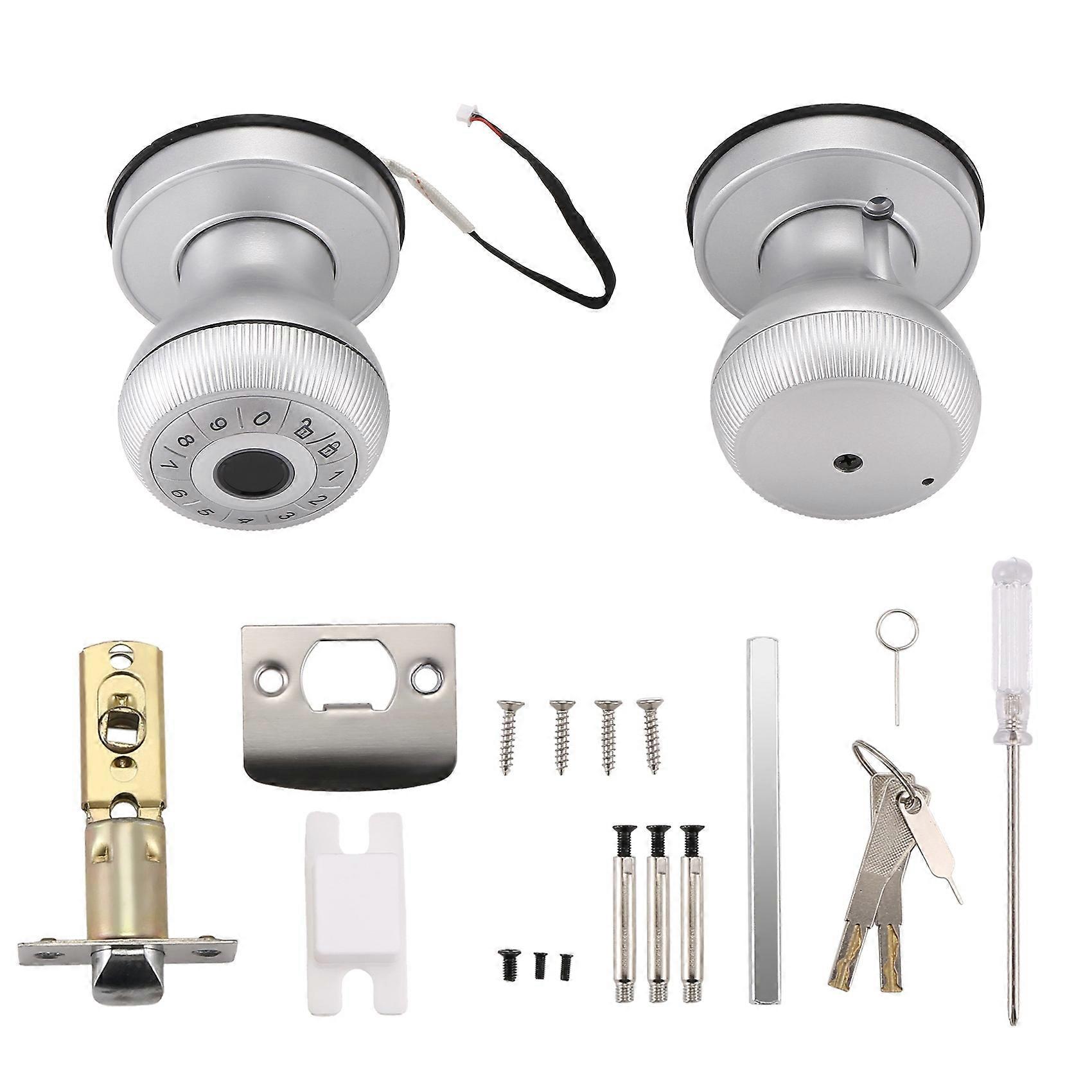 Fingerprint Door Lock-Smart Door Handle, Keyless Door Handle Silver