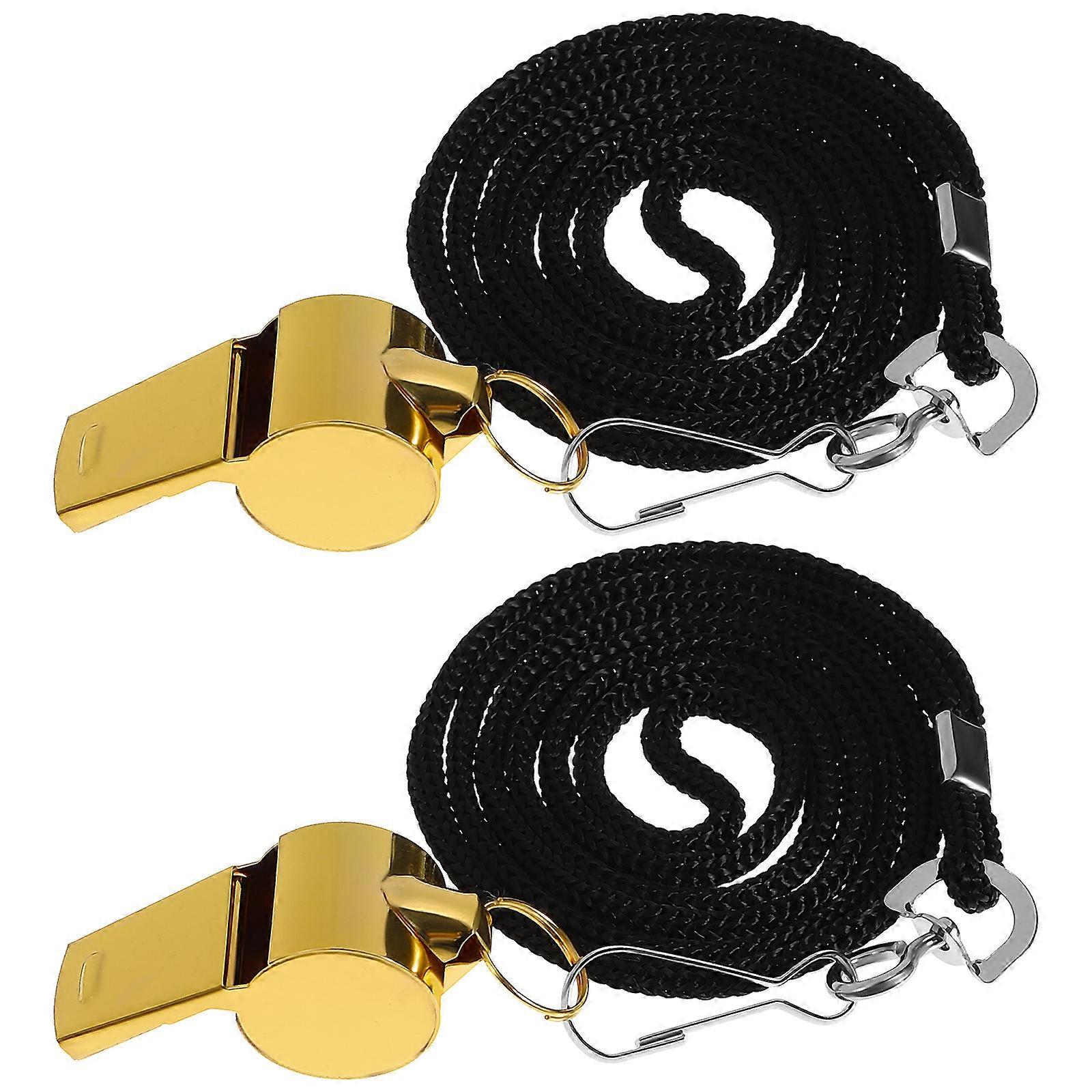 Durable Referee Whistle With Lanyard For Sports Events Suitable For Teachers And Trainers In Golden Color Ensuring Attention Attracting 10Pcs