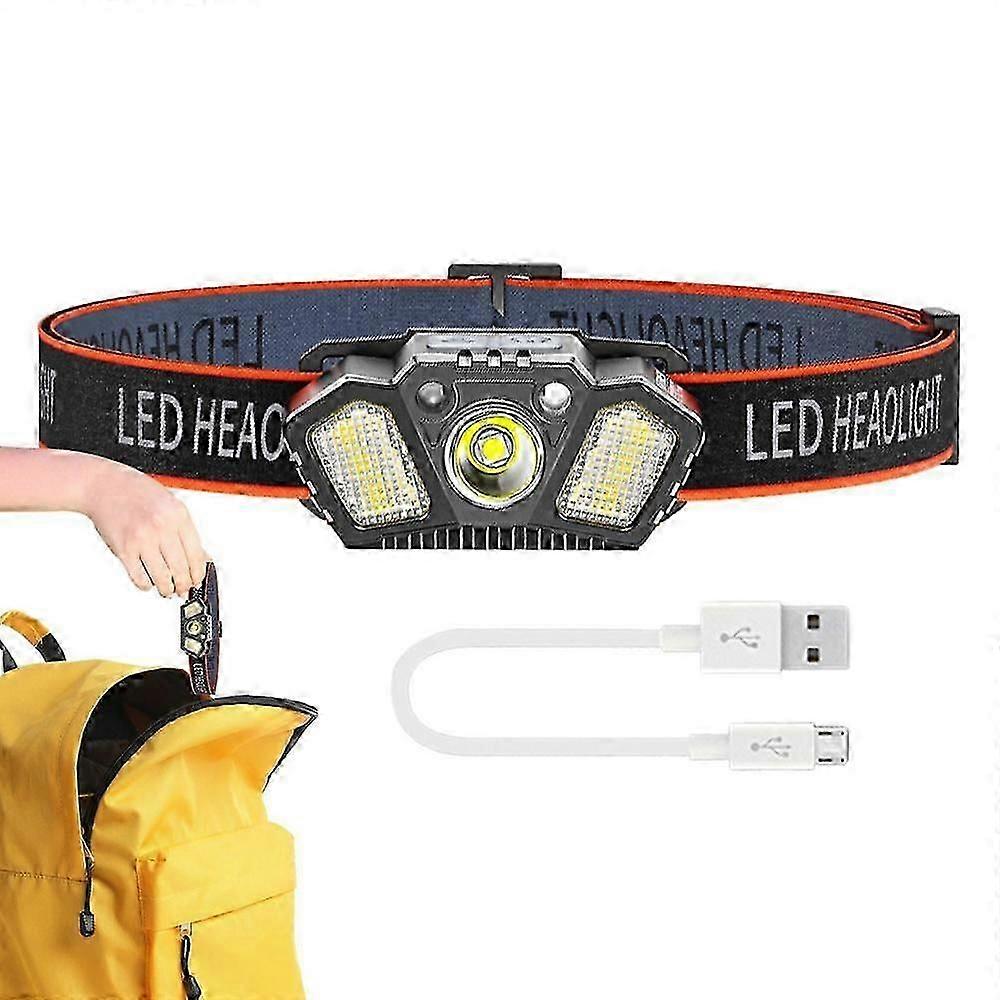 AIXING Rechargeable Headlamp, 800 Lumen LED Headlight with Motion Sensor, Water Resistant for Mountaineering