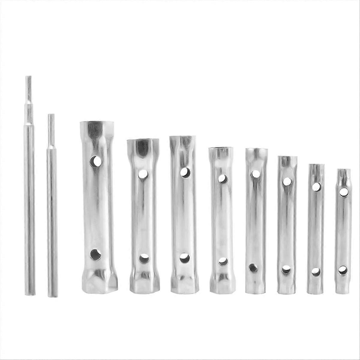 10Pcs Shower Valve Socket Wrench Set Carbon Steel Plumber Socket Wrench Double-Ended Tubular Spanner