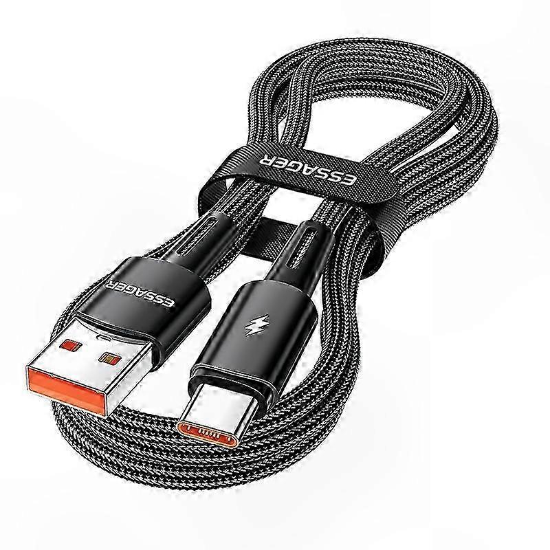 2m USB-C to Type-C Fast Charging Cable, 120W Power Delivery, 480Mbps Data Sync, Black