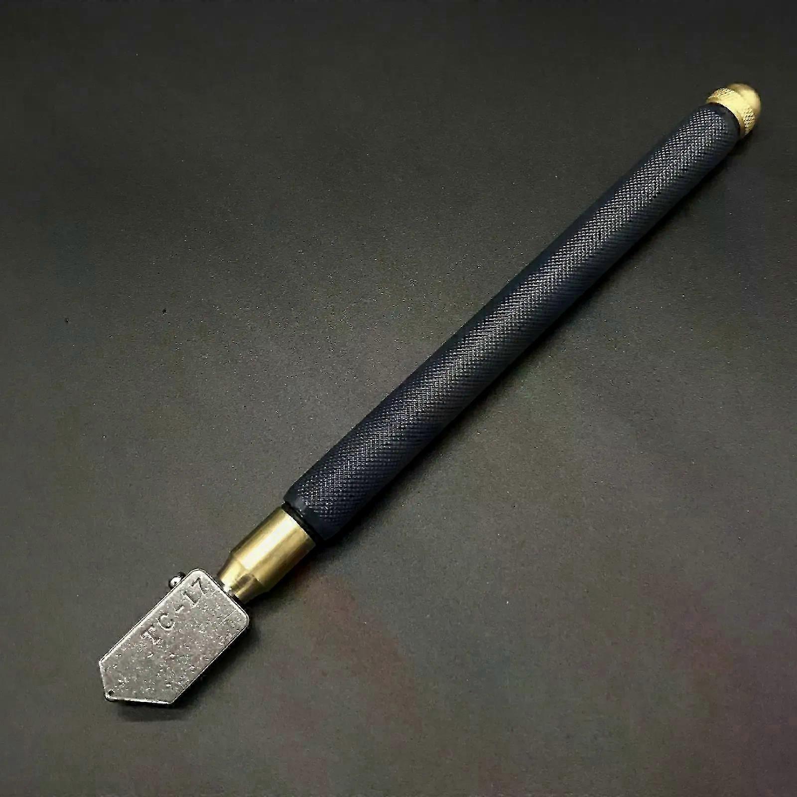Glass Cutter with Metal Handle and Diamond Head for Precise Cutting, 175cm Length Straight Tool for Oil-Based Applications