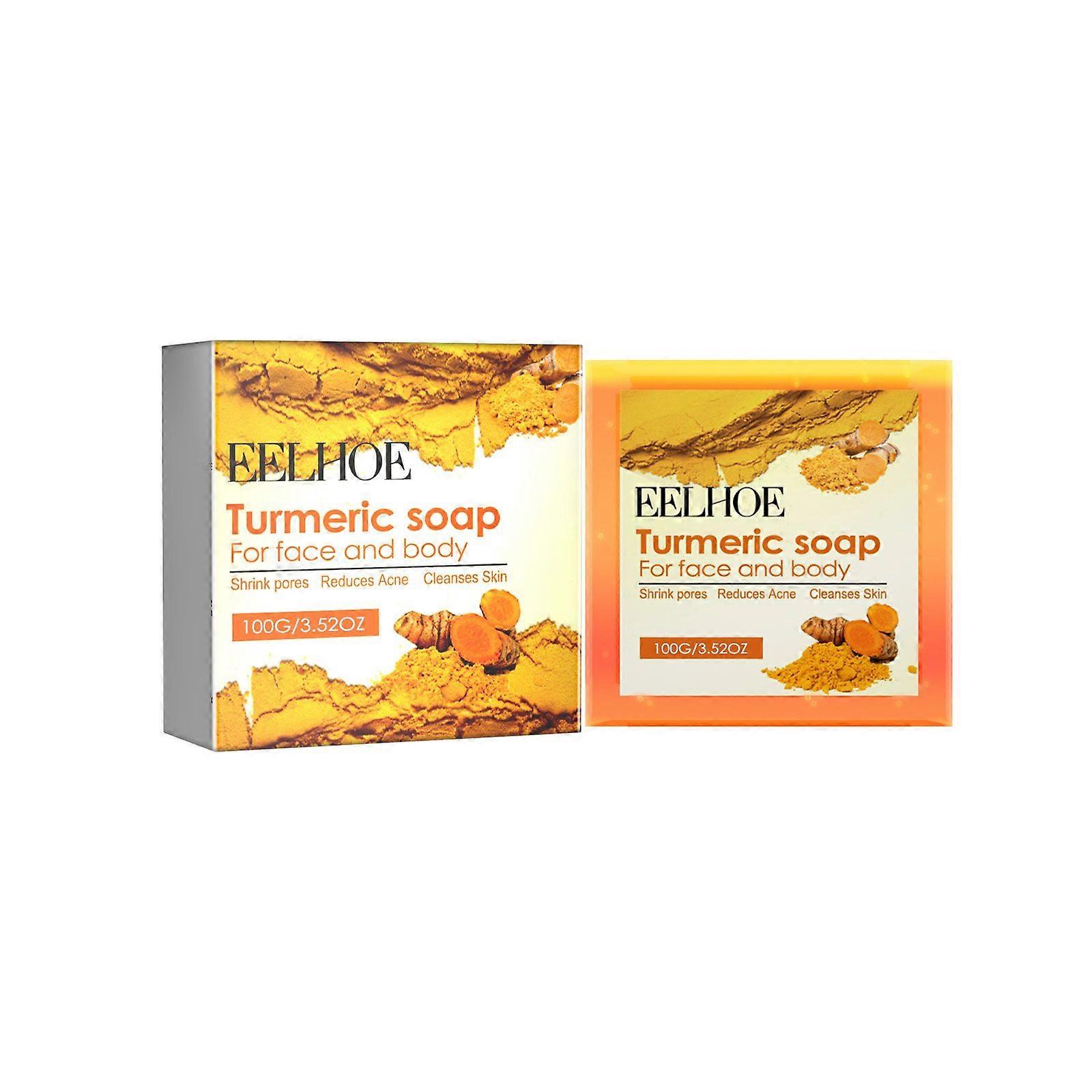 Turmeric Soap, Deep Cleansing Pores Moisturizing Facial Skin Refreshing Oil Control Cleansing Soap
