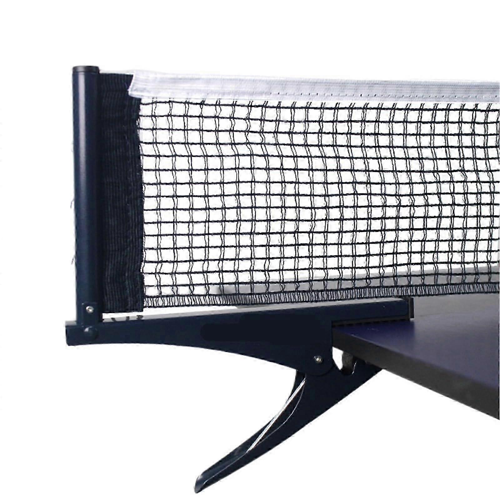 Clip-On Table Tennis Net Set Dark Blue, Adjustable Ping Pong Table Net Rack Kit with Clamp for Easy Setup 25-26s