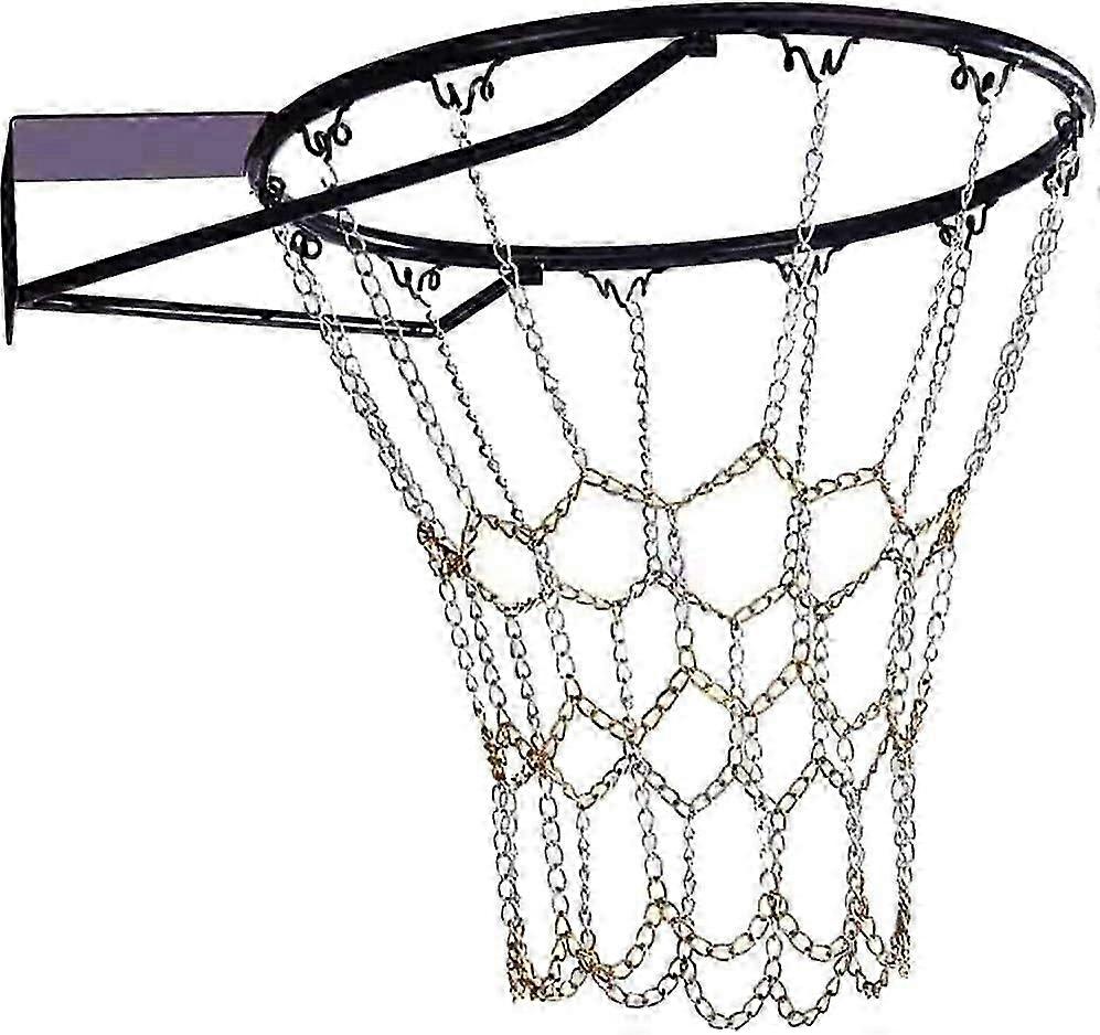 Basketball net, chain basketball hoop, metal net basketball basket net replacement net steel chains net basketball net made of metal. 25-26