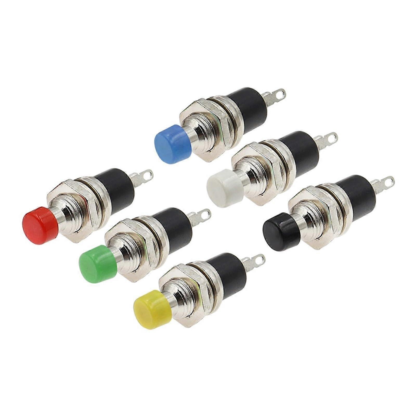 Red 7Mm Momentary Push Button Switch Self Reset 6 Piece Pack