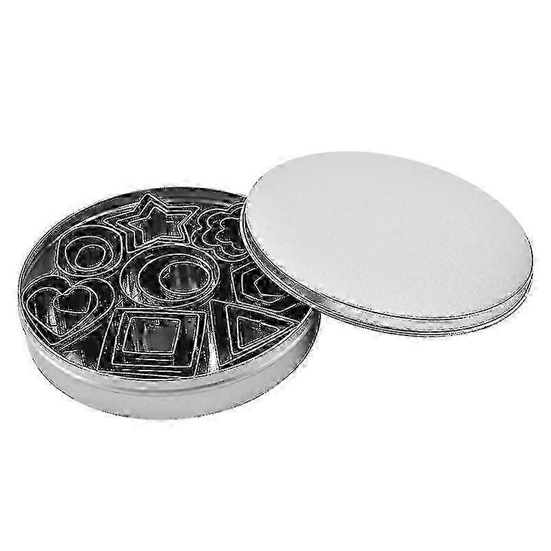 24 Mini Cookie Cutter Set, The 8 Most Popular Shapes In 3 Different Sizes For Cookies, Icing, Cake Decorating, Stainless Steel, Silver, 24 Pack