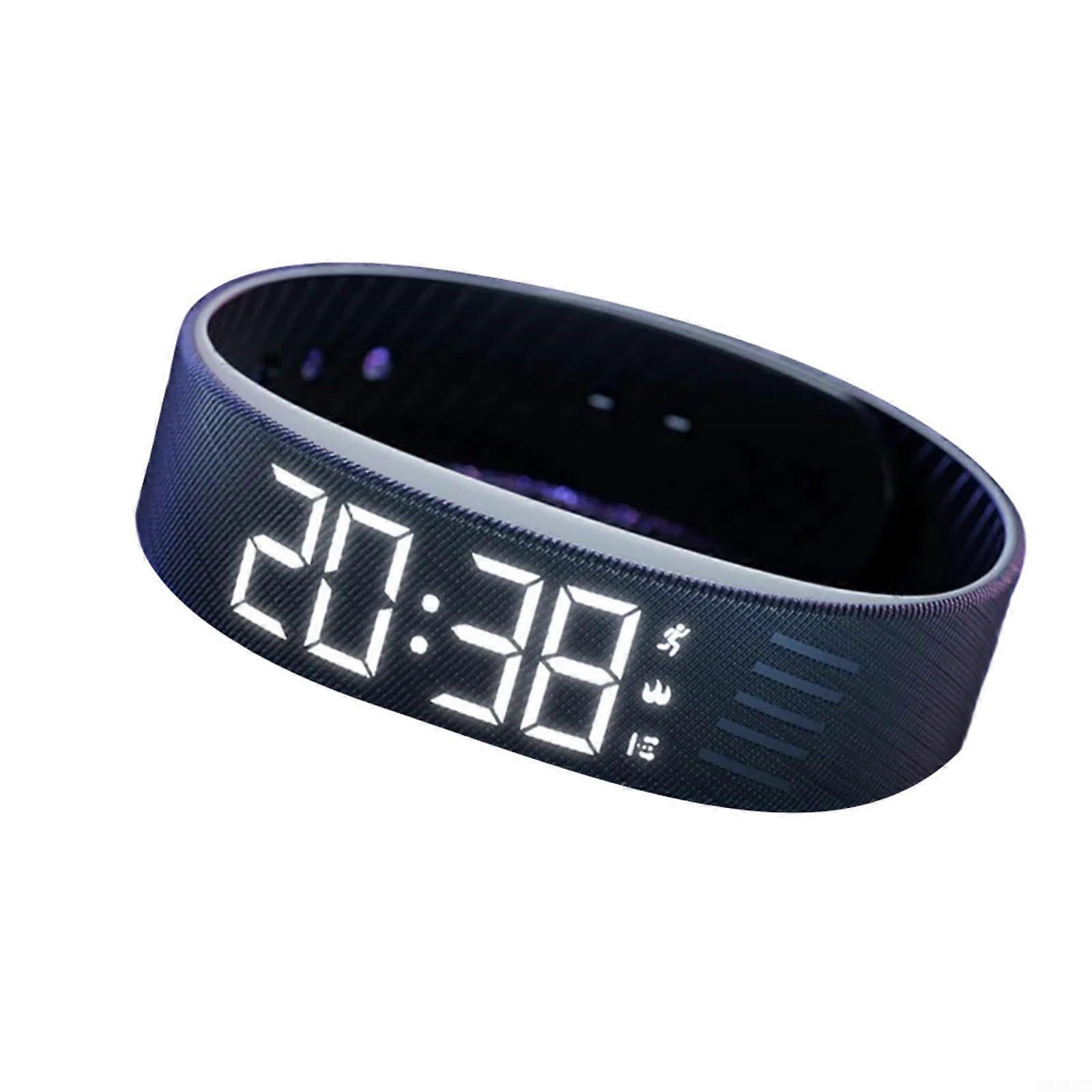 Vibrating Alarm Reminder Watch Waterproof Wristband With Step Counter Calorie Tracker Sleep Monitor Black