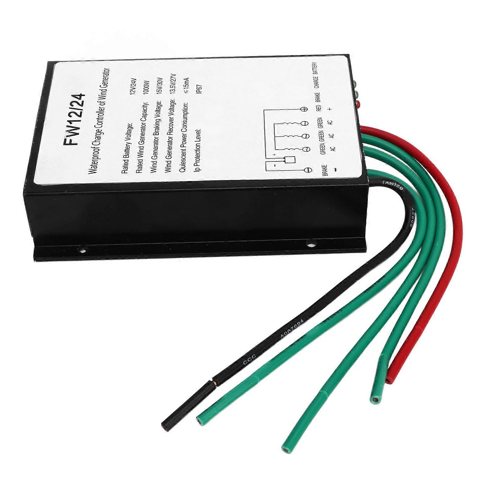 Wind Turbine Charge Controller Waterproof Solar Wind Hybrid Generator Controller with LED Indicator 1000W 