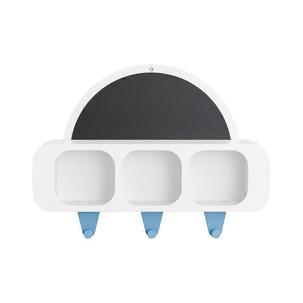 Wall Mounted Storage Display Shelf Rack Children Kids Wall Shelf Toy Shelf Wall Storage Unit with 3 Hooks,SoBuy KMB86-W