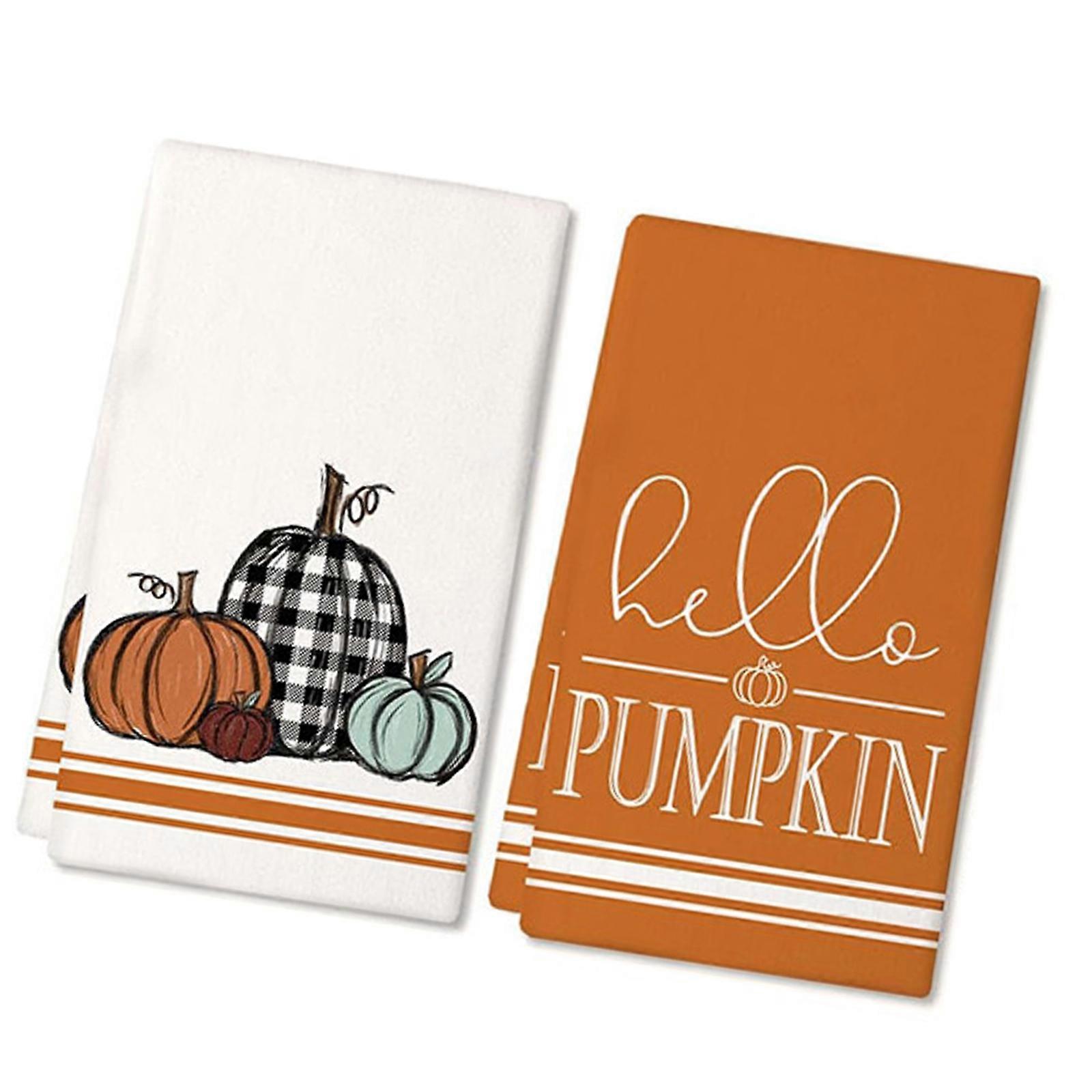 Soft Hand Towel Microfiber, Super Absorbent with Pumpkin Pattern, Great for Home or School Use Multicolor