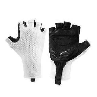Light weight Half Finger Cycling Gloves Sweat Absorbing Thumb Secure Handle Gloves for Intense Training  White XL