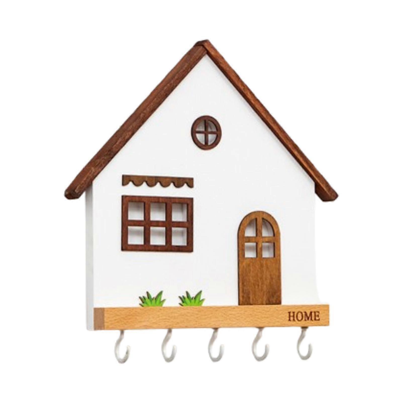 Key Hook Rack With 5 Hooks For Home And Office Use White