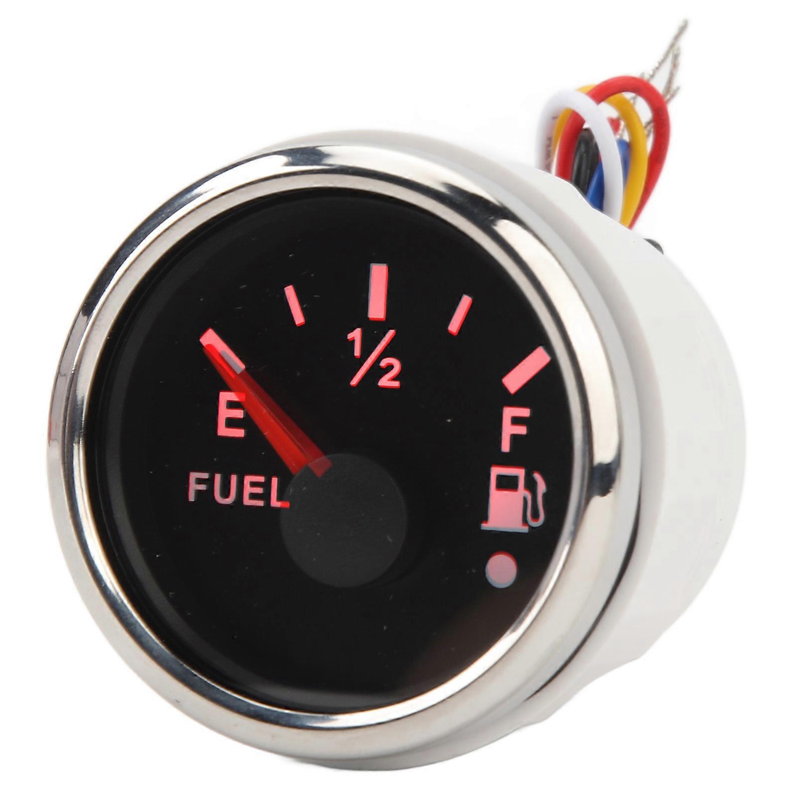 Fuel level gauge for RV with colorful backlight, 2in display, DC9-32V, black dial silver bezel