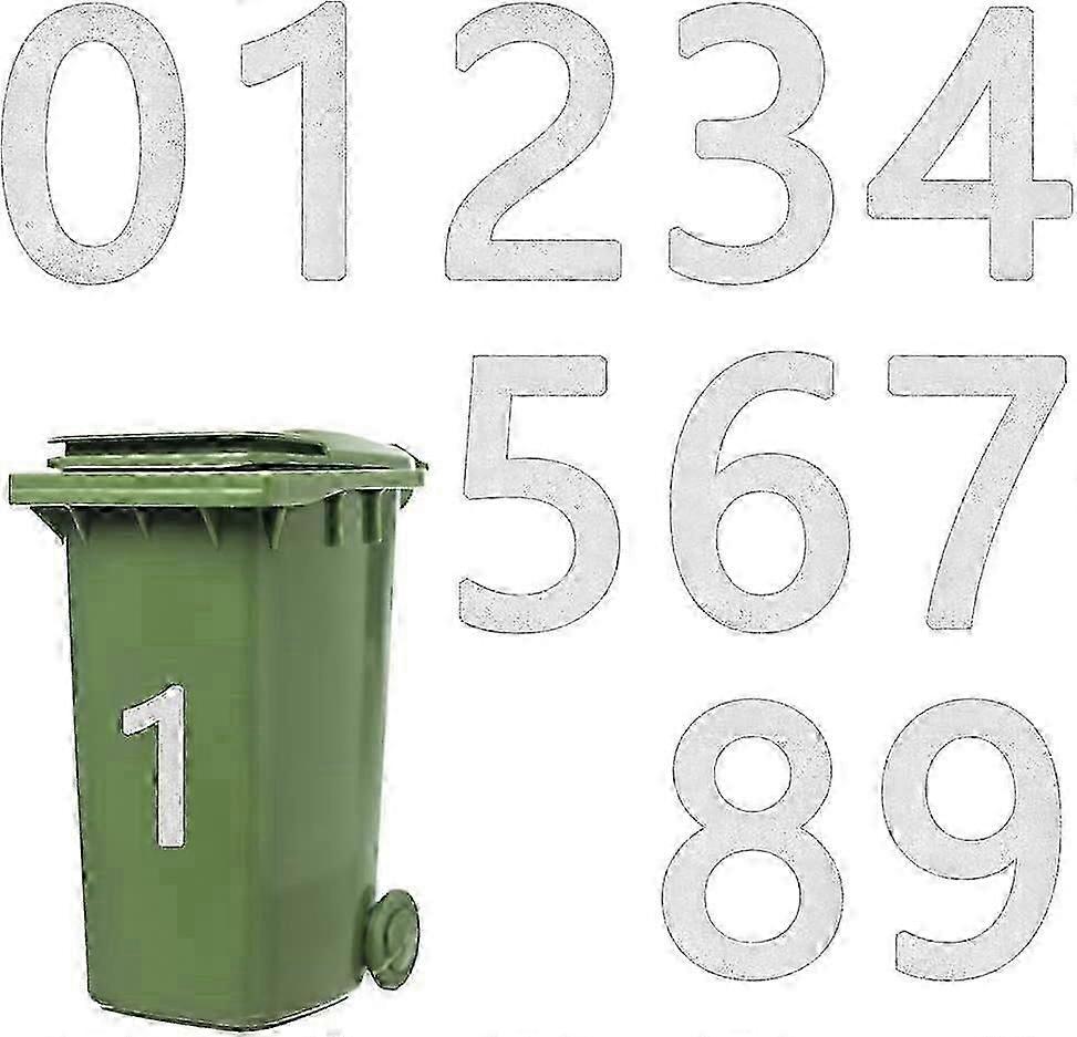 3 Pack Wheelie Bin Numbers - Numbers 0-9 Wheelie Bin Stickers for Bins