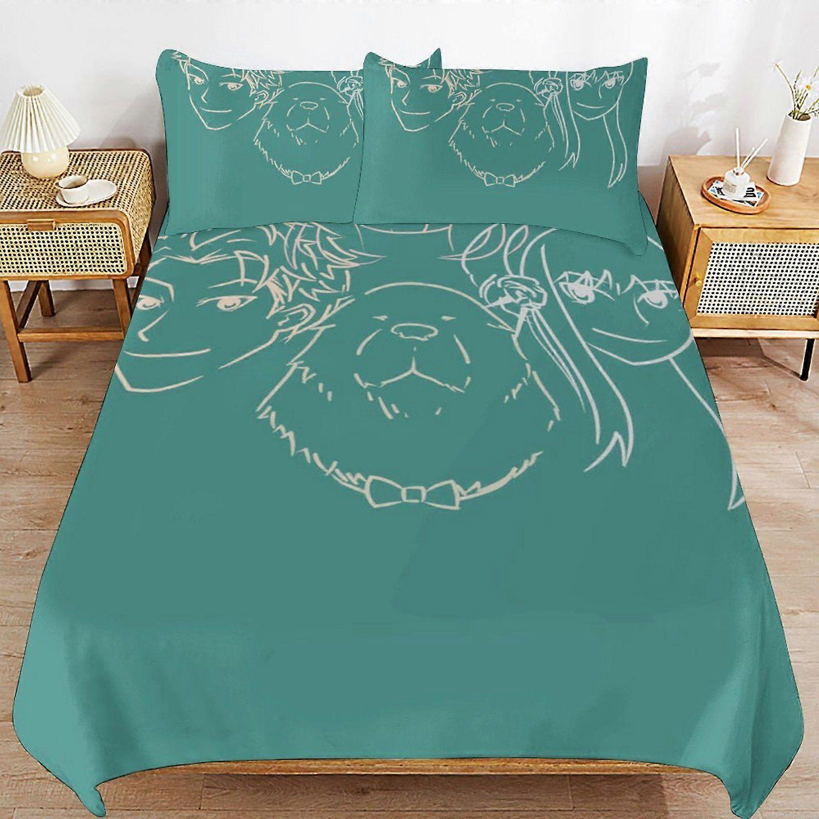 u584 SPYFAMILY Practical Zip Function Smooth Bedding Surface Soft Layer Duvet Cover Sets for Rest Night n584