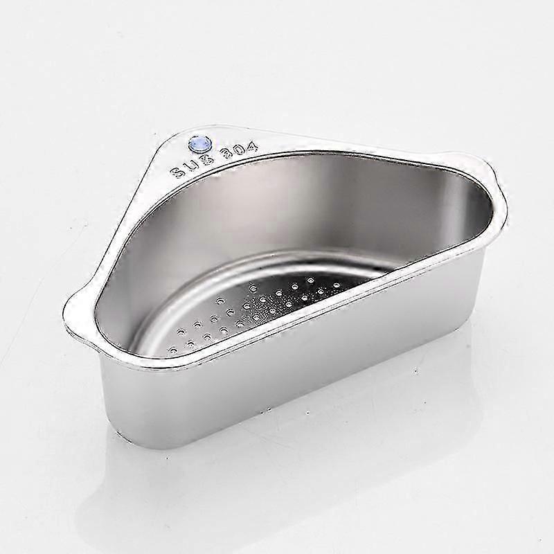 Kitchen Triangular Sink Strainer Drain Fruit Vegetable Drainer Sponge Rack Storage Tool Basket Suction Cup Sink Filter Shelf -SICHEN