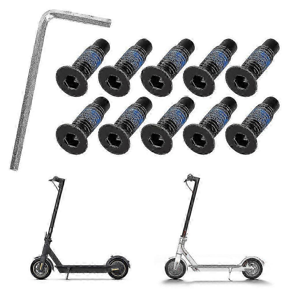 4/10pcs Electric Scooter Screw Set Mounting Screw Kit With Wrench For Ninebot Max G30 ES Front Fork Tube Pole To Base Part Edition 1107