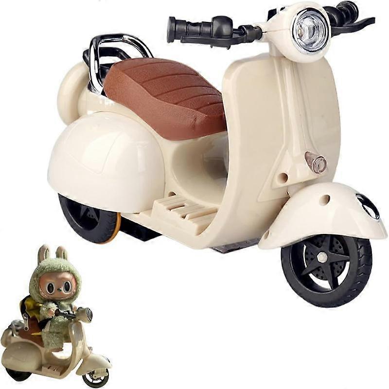 Scooter Motorcycle for La&bu&bu Car Stuff Toy with Light and Music with 360° Rotation, Cute Have a Seat for Accessories, Interactive Desktop