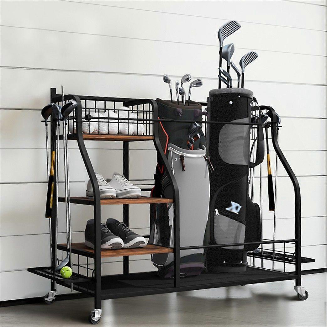 Support de rangement pour sacs de golf de garage, grand organisateur de sacs de golf avec roulettes verrouillables