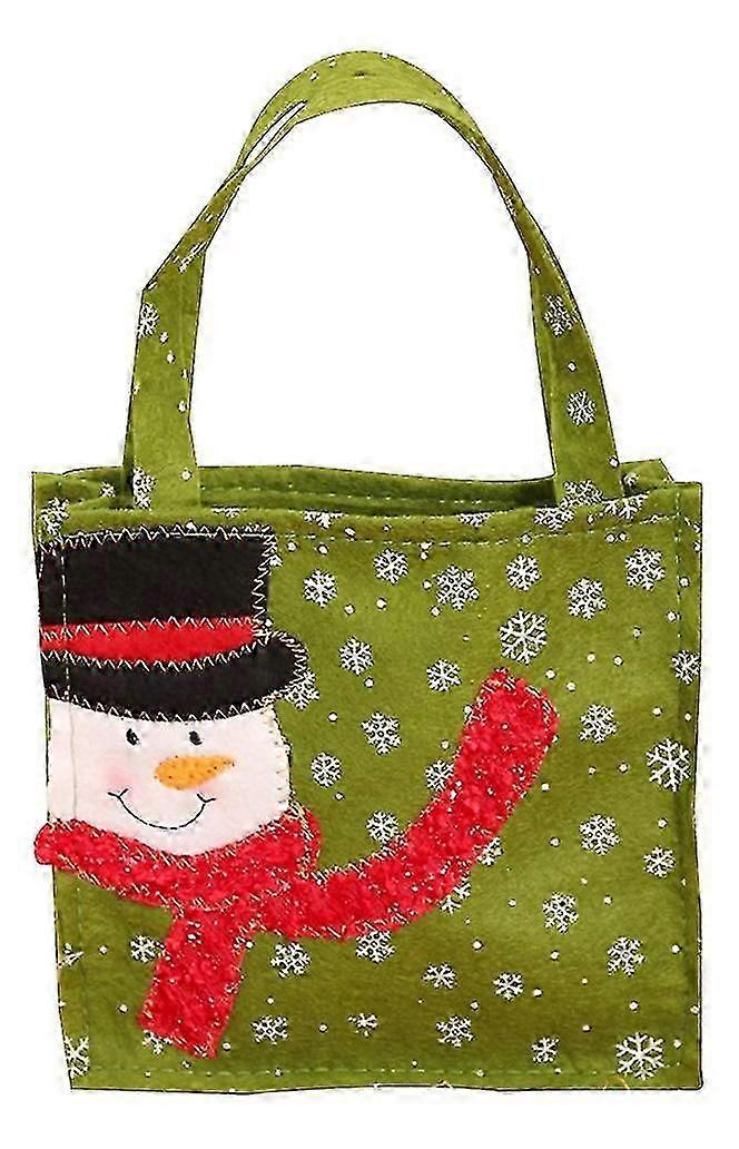 Christmas Snowman Gift Bag Father Christmas Gift Bag Christmas Candy Bag Christmas Decoration (green) (1pcs)