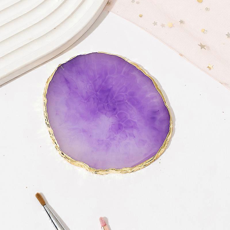 1PC Round Resin Agate Stone Nail Color Palette Gel Polish Pallet Mixing Drawing Paint Plate Manicure For Nails Art Display Shelf