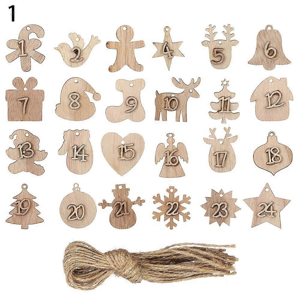 24 Countdown Christmas Advent Calendar Label Xmas Advent Calendar Numbers DIY Gift Bags Hanging Tags