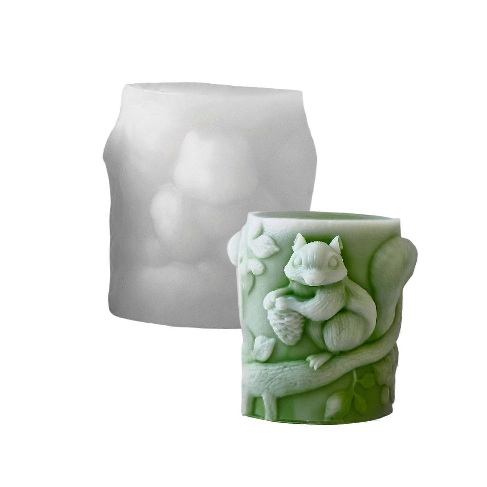 Flexible Silicone Mould Accessory for Creating Squirrel Candle Holders Decoration With Resin And Plaster Daily Use Multicolor