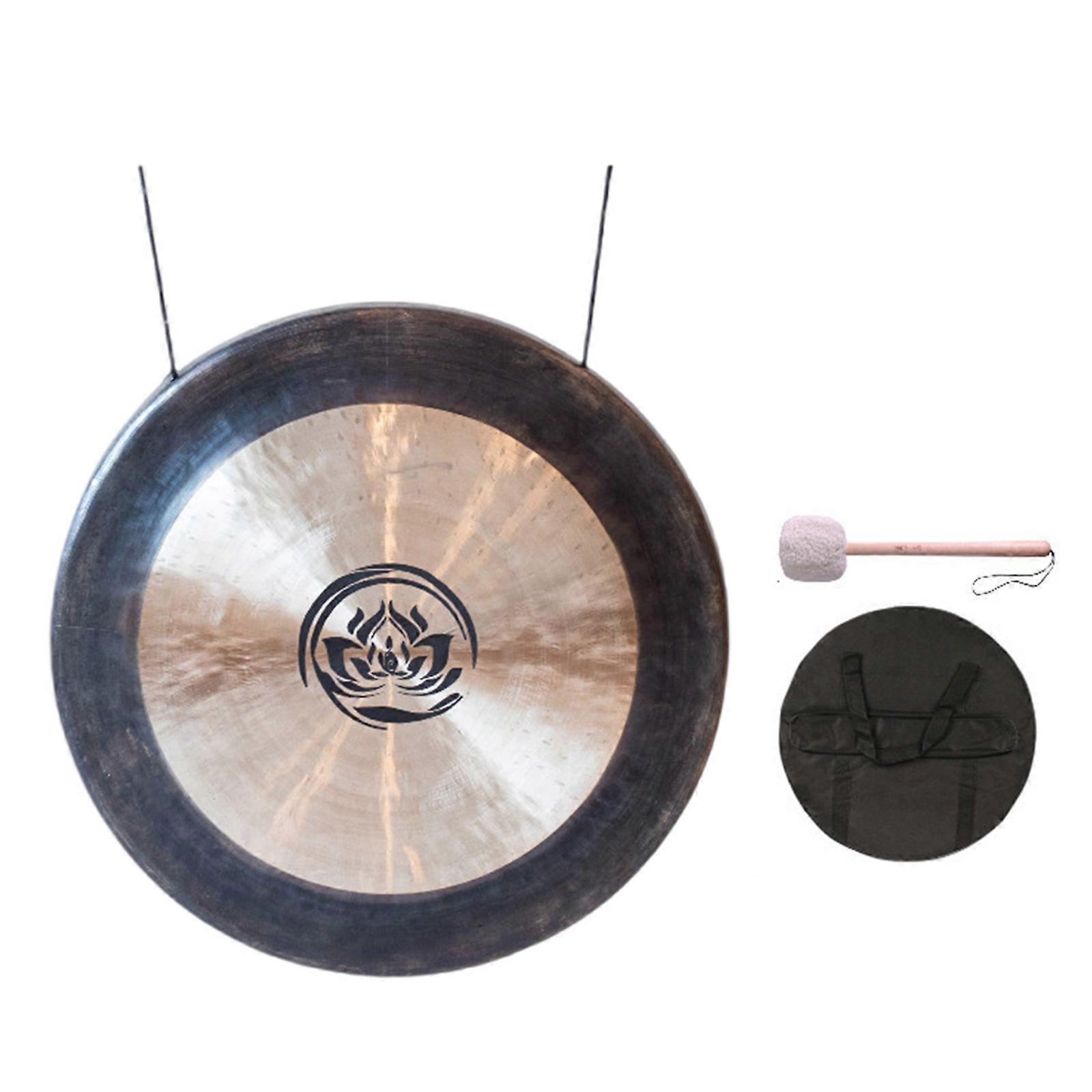50cm Engraved Copper Gongs Ideal for Meditation Yoga and Practices Multicolor