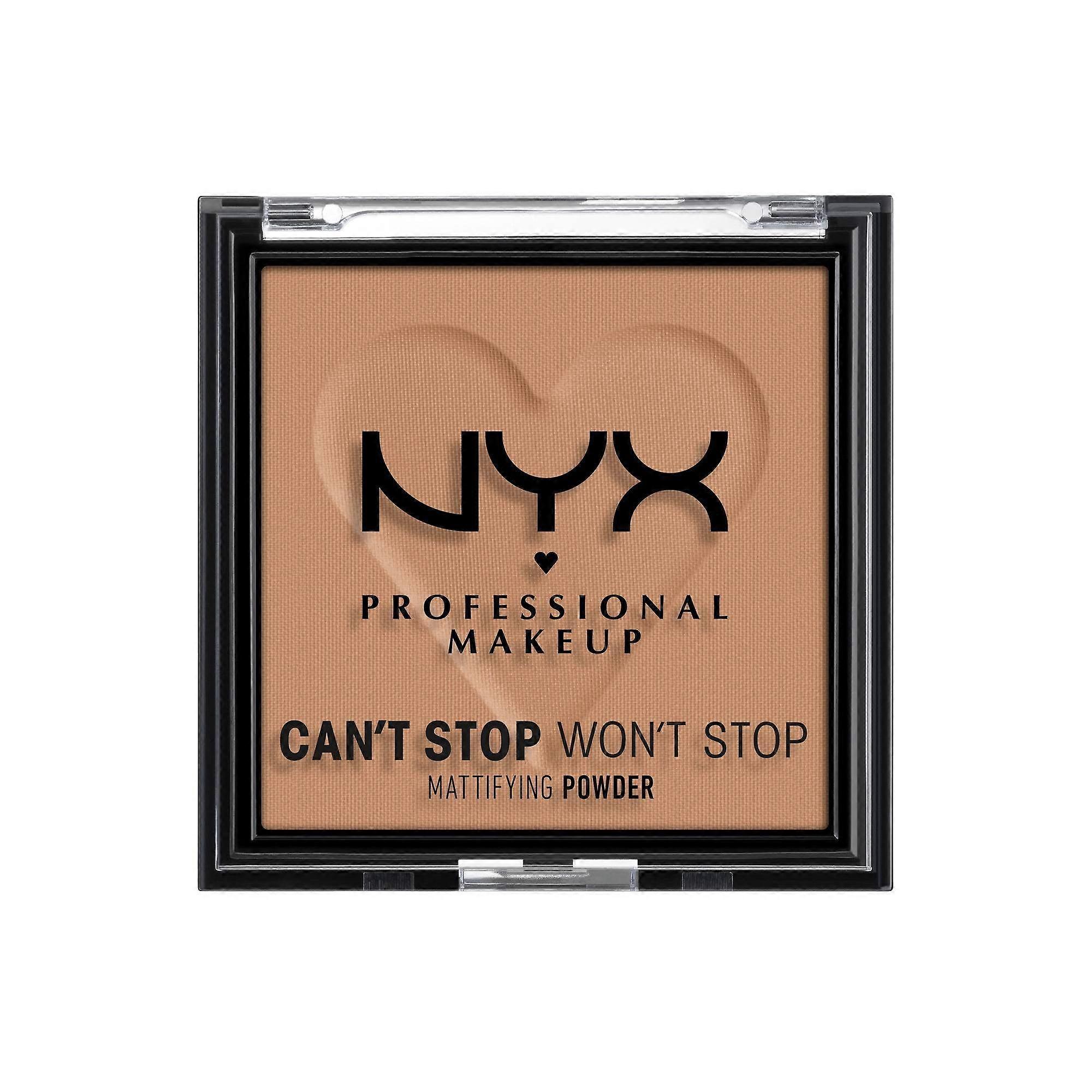 Nyx Professional Makeup Can't Stop Won't Stop Mattifying Pressed Powder, 07 Caramel, 0.21 Oz