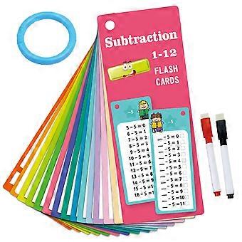 Abwischbare Mathe-Lernkarten für Vorschulkinder, tragbare, beschreibbare Karteikarten für mathematische Operationen, mehrfarbig