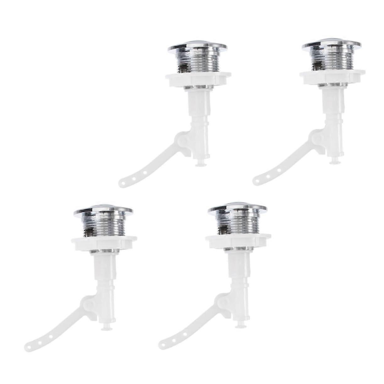 4pcs Toilet Flush Button Replacement Kit for Bathroom Cistern, Easy Push Control Compatible with Standard Toilet Tanks