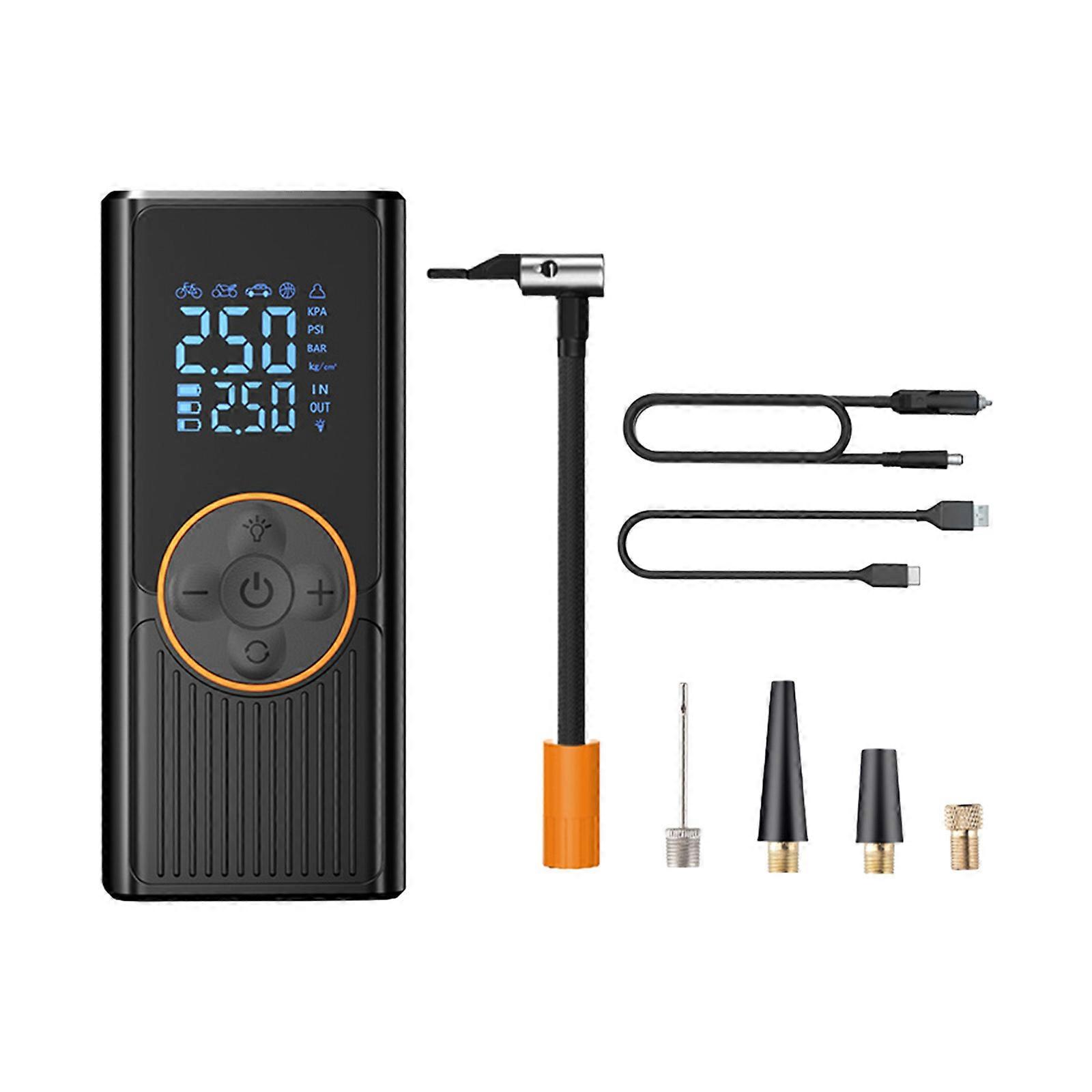 Wireless Car Tire Pump Automatic Pressure Sensor Inflation Build In Flashlight For Vehicles Multicolor