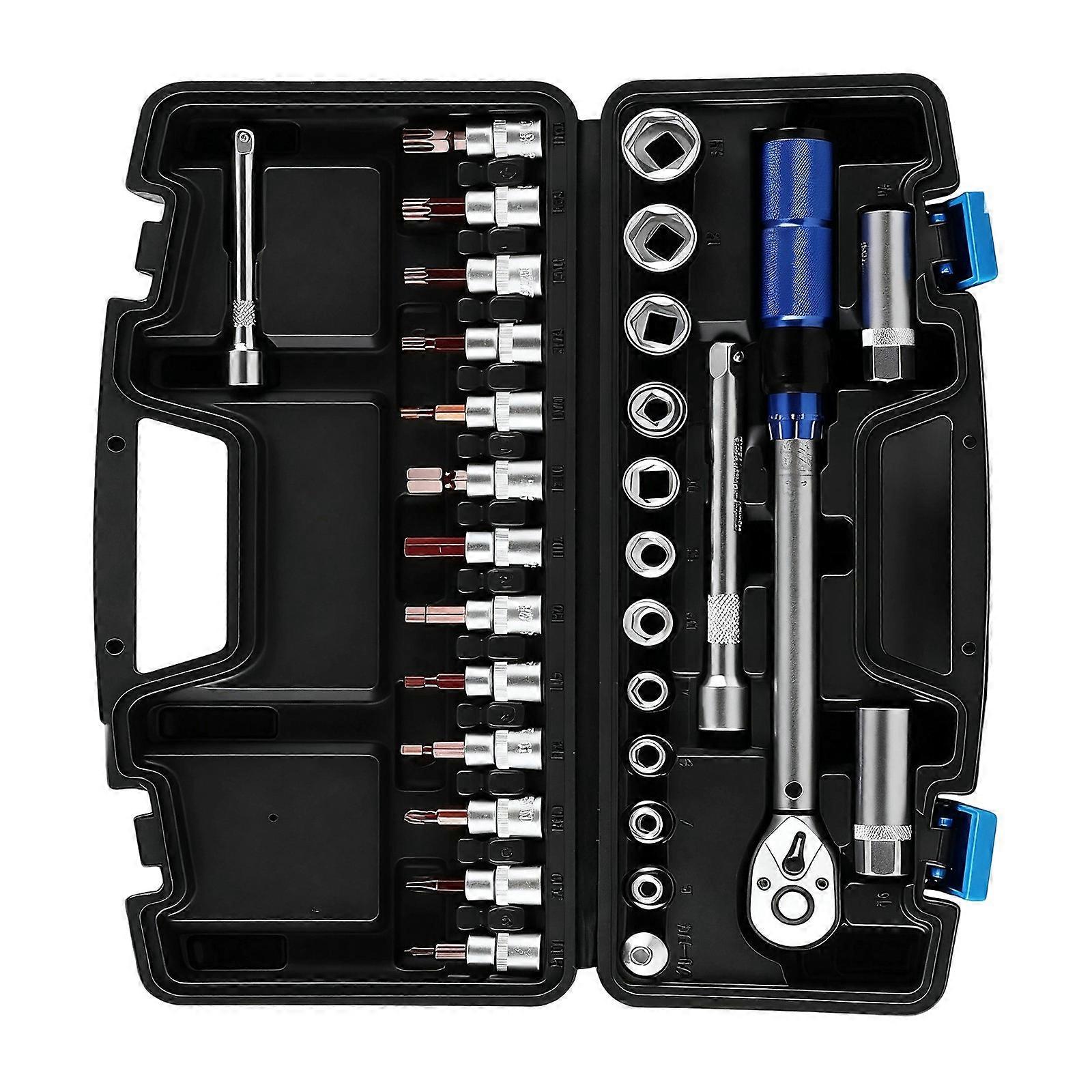 72 Tooth Ratcheting Torque Wrench Kit With Adjustable Torque Setting And Ergonomic Handle For Various Repair Application Multicolor