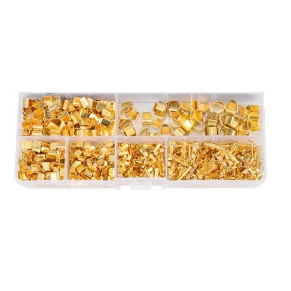 600 Pcs U Shape Copper Ring Terminals Non-Insulated Cable Kit