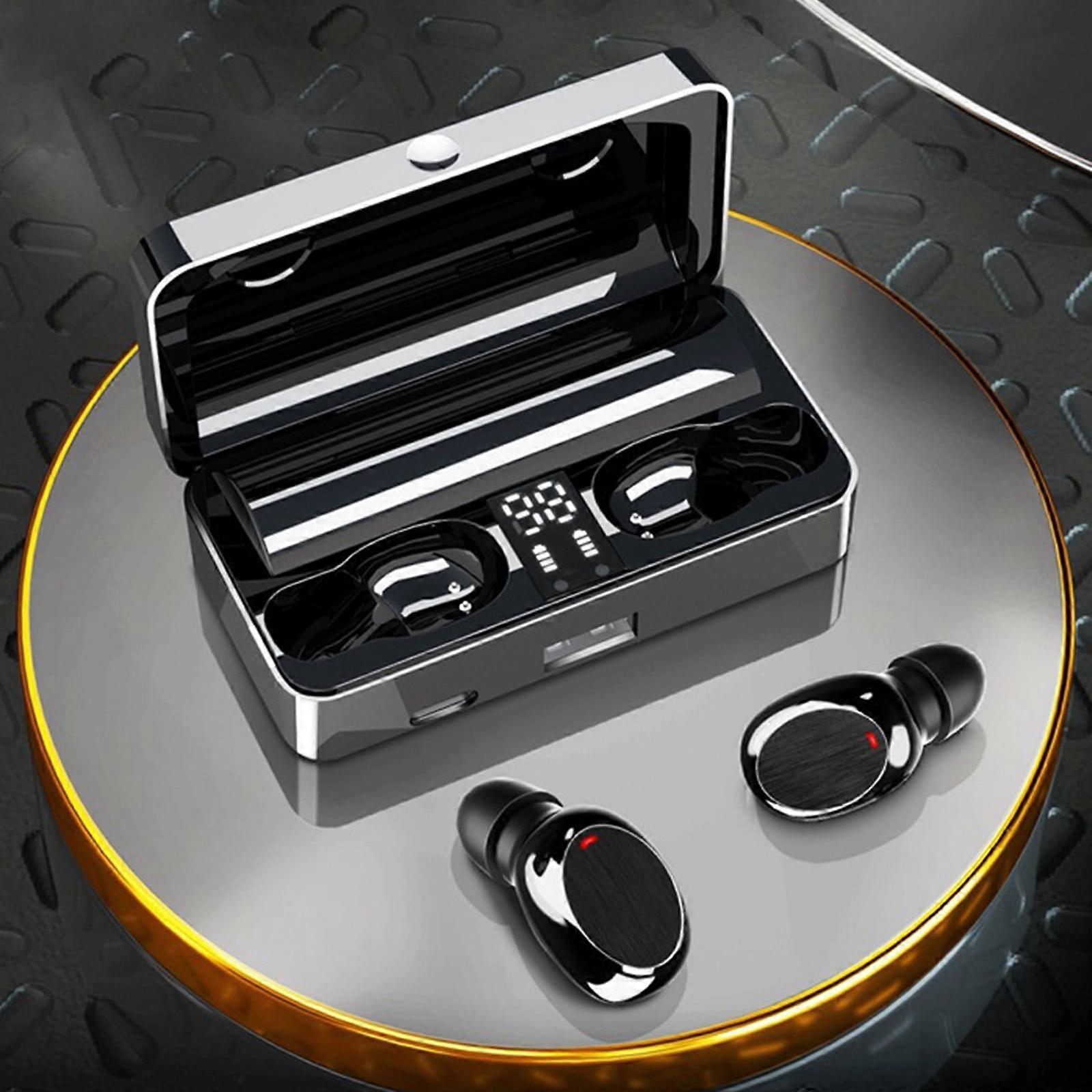 Txmfgh Wireless Earbuds with Bluetooth 5.3, Noise Cancelling Microphone, LCD Display, and Charging Case for Sports and Working.