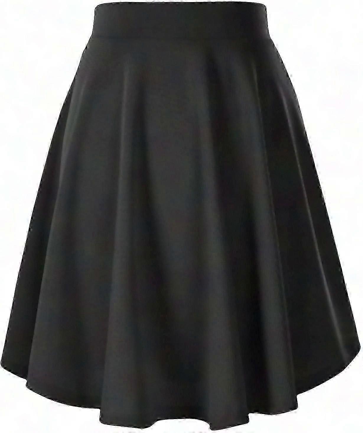 Falda skater mini acampanada elástica para mujer, ideal para un look casual.