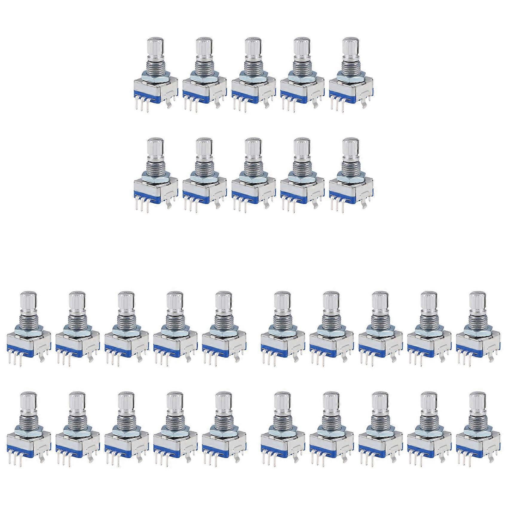 360 Degree Rotary Encoder Code Switch Digital Potentiometer EC11 5 Pins 15mm Shaft 30Pcs