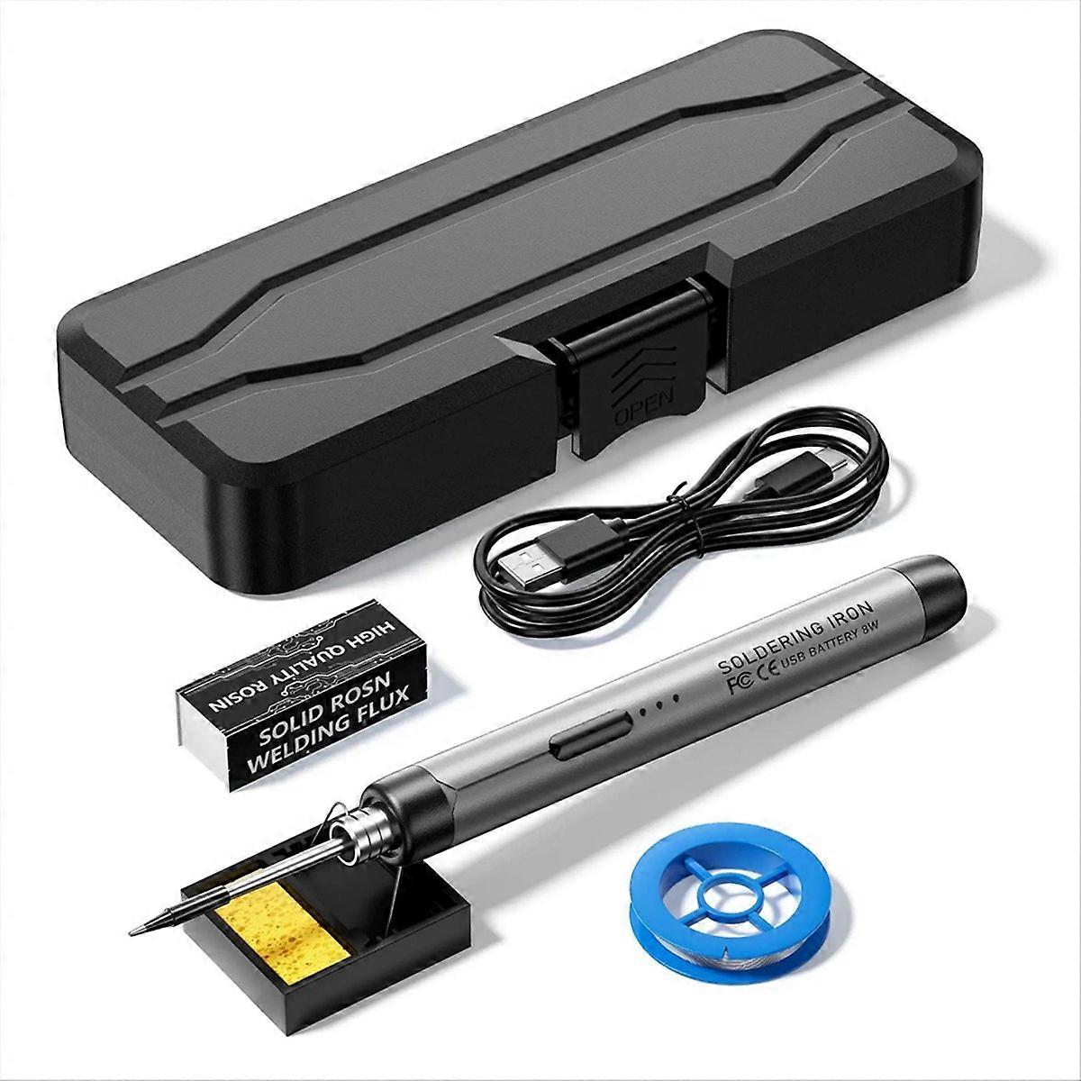 5V Micro-USB Soldering Iron Kit,with Battery Gray