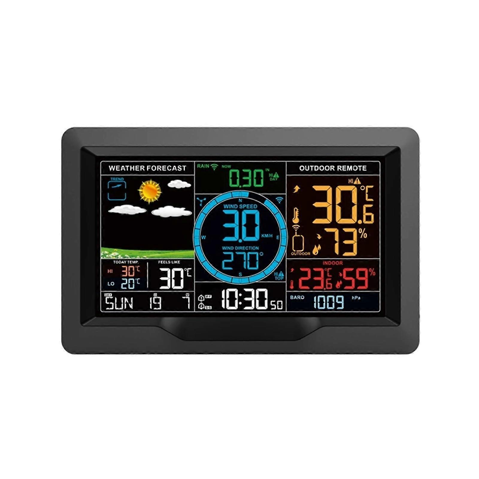 Professional Wireless Weather Station with Rain Gauge Wind Sensor Indoor Outdoor Forecast Clock