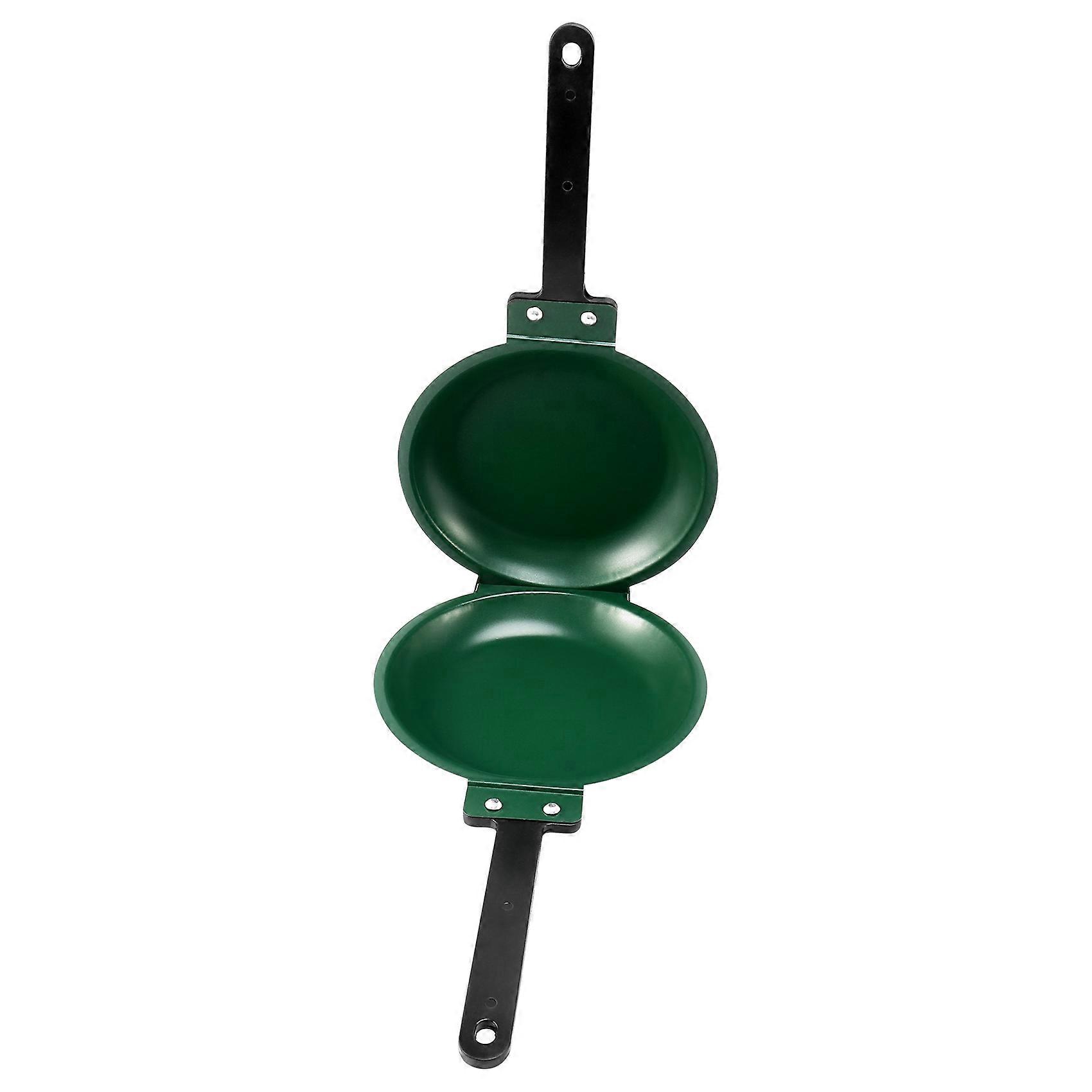 Frying Pan,Double Side Frying Pan Non-Stick Flip Folding Frying Pan BBQ Stable and Durable Cooking Tool for Home Kitchen