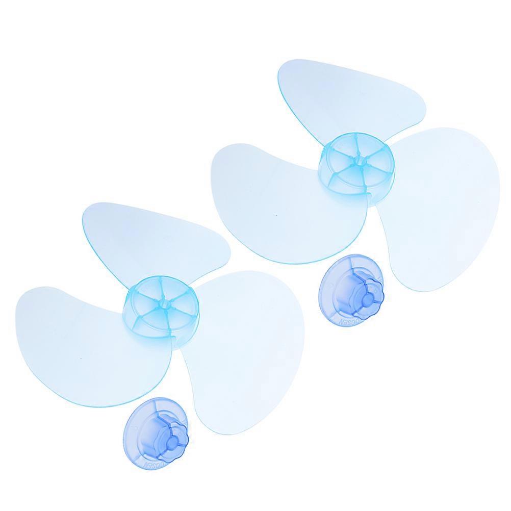 Replacement Wind Fan 3 Leaves for Sky-Blue Plastic 2Pcs Set