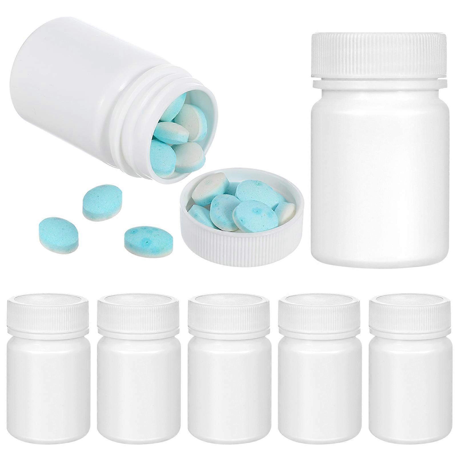 100Pcs White Portable Pill Case for Storage Moistproof Pill Holder